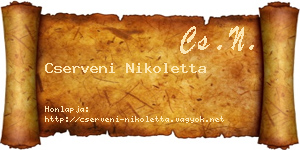 Cserveni Nikoletta névjegykártya
