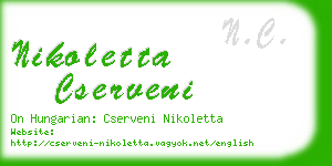 nikoletta cserveni business card